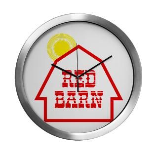 70s Red Barn Modern Wall Clock