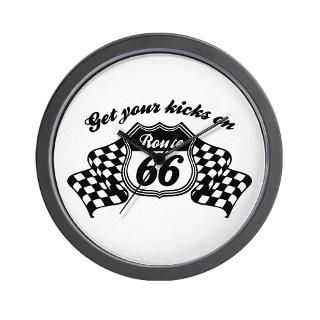 Cruising Route 66 Milnor Wall Clock by mysticaltaco