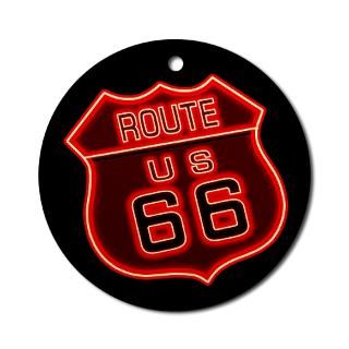 Route 66 Neon Ornament (Round)