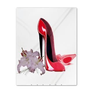 Red Stiletto Shoes and Lilies Twin Duvet by RedStilettoShoesandLilies