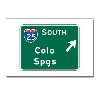 Colorado Springs CO Highway Sign Postcards (Packa for $9.50