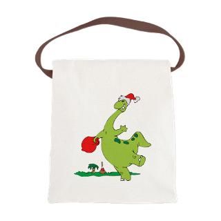 christmas dinosaur canvas lunch bag $ 14 85