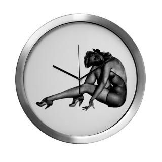Retro Pin Up Design Modern Wall Clock for $42.50