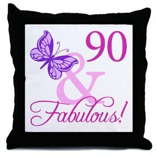 90 Gifts  90 More Fun Stuff  90 & Fabulous (Plumb) Throw Pillow