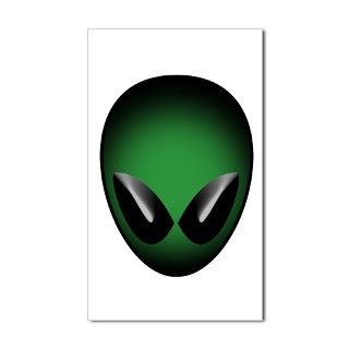 Green Alien Head Rectangle Sticker by alientechnology