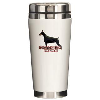 Gifts  911 Drinkware  Doberman Owners Dont Dial 91 Travel Mug