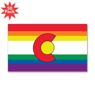 colorado gay pride flag rectangle sticker 50 pk $ 93 09
