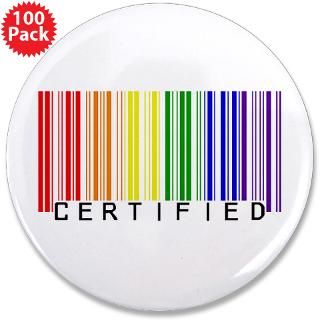 Bar Code Buttons  Certified Rainbow Bar Code 3.5 Button (100 pack