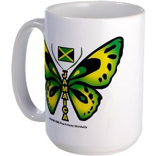 Butterfly Jamaican t shirt with the Jamaica Flag  Irie Jamaica