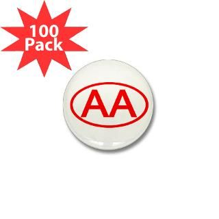 Aa Gifts  Aa Buttons  AA Oval (Red) Mini Button (100 pack)