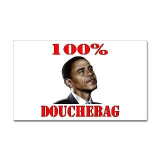 Obama 100% Douchebag Rectangle Sticker by nowhiteguilt