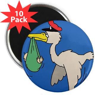stork carrying a baby. (Color)  All novelty pregnancy shirts and