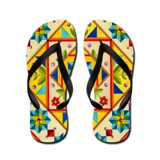 Art Gifts  Art Bathroom  Quilt Design Flip Flops