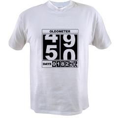 50th Birthday Oldometer T Shirt by livingmoments