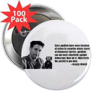 george orwell on pacifism 2 25 button 100 pack $ 124 99