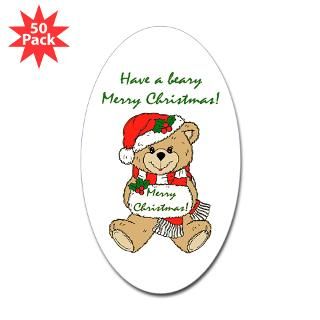beary merry christmas oval sticker 50 pk $ 130 99