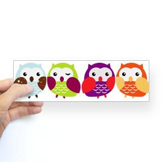 Colorful Owls 1 Bumper Sticker (10 pk)
