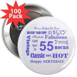 55th birthday 2 25 button 100 pack $ 137 49