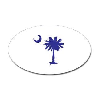 Palmetto Tree/Crescent Moon Sticker (Oval)