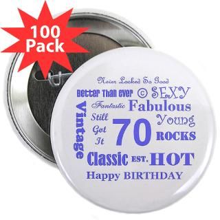 70th birthday 2 25 button 100 pack $ 137 49