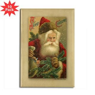 TLK024 Vintage Santas Rectangle Magnet (100 pack)