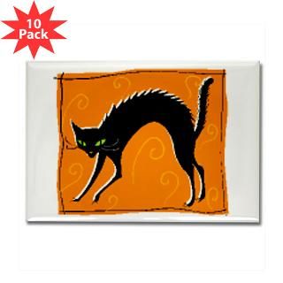 Scary Cat Rectangle Magnet (10 pack)
