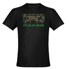 Wrestling Its In My Blood Mens Fitted T Shirt (dark)