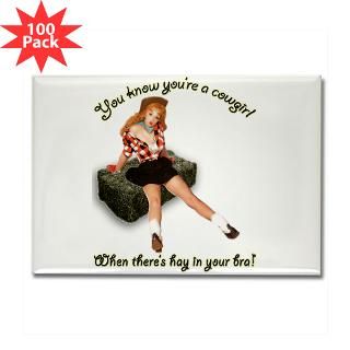 vintage pinup cowgirl hay in bra rectangle magnet $ 168 99