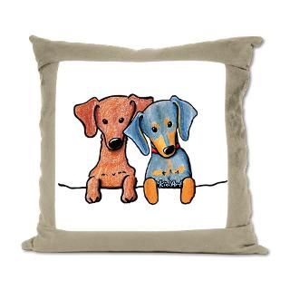 Art Gifts  Art Home Decor  Pocket Doxie Duo Suede Pillow