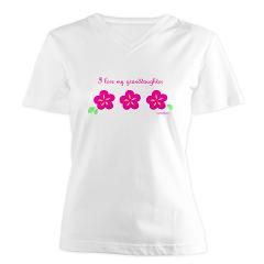 love my granddaughter   Womens V Neck T Shirt