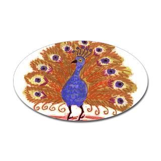 Rust Colored Peacock by Wendy C. Allen Sticker (Ov