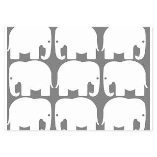 Africa Gifts  Africa Flat Cards  White Elephants Silhouette 3.5 x 5