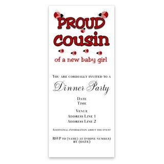 Proud cousin new baby girl Invitations by Admin_CP4325086