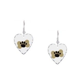Animals Gifts  Animals Jewelry  Dog Lover Paw Print Earring Heart
