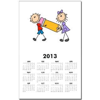 School Kids With Pencil Calendar Print  School Sticks With Pencil