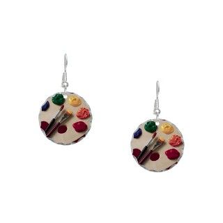 Art Gifts  Art Jewelry  Artist Palette Earring Circle Charm