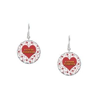 Heart Gifts  Heart Jewelry  Katniss Heart Earring Circle Charm