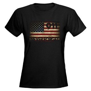2011 Gifts  2011 T shirts  911 Grunge Flag Womens Dark T Shirt
