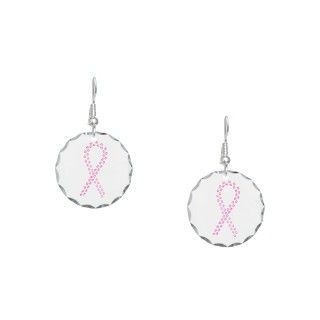 Awareness Gifts  Awareness Jewelry  Pink Paw Ribbon Earring Circle