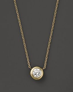 Roberto Coin 18K Yellow Gold Diamond Bezel Pendant Necklace, 0.24 ct