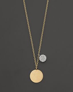 Meira T 14 Kt. Yellow Gold/Diamond Disc Necklace