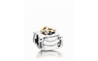 PANDORA Charm   Diamond, 14K Gold & Sterling Silver Romantic Union