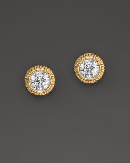Diamond Milgrain Stud Earrings in 14K Yellow Gold, 0.25 ct. t.w