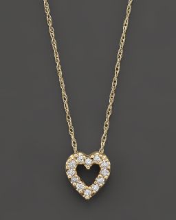 Small Diamond Heart Pendant in 14 Kt. Yellow Gold, 0.10 ct. t.w