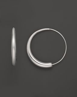 14K White Gold Small Round Endless Hoop Earrings