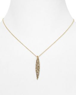 Crystal Encrusted Gold Spear Pendant Necklace, 16