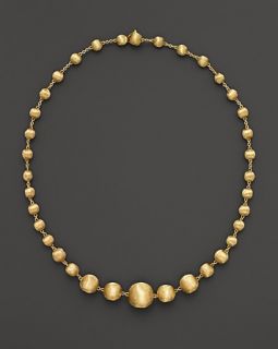 Africa Collection 18K Yellow Gold Bead Necklace, 17