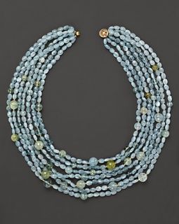Aquamarine Necklace Set In 14K Yellow Gold, 18