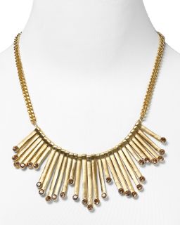 Aqua Gold Blush Sundial Bib Necklace, 17