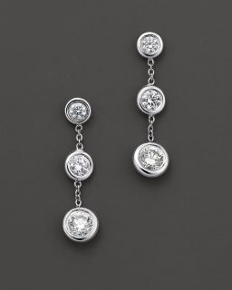 Roberto Coin 18 Kt. White Gold Bezel Set Diamond Drop Earrings